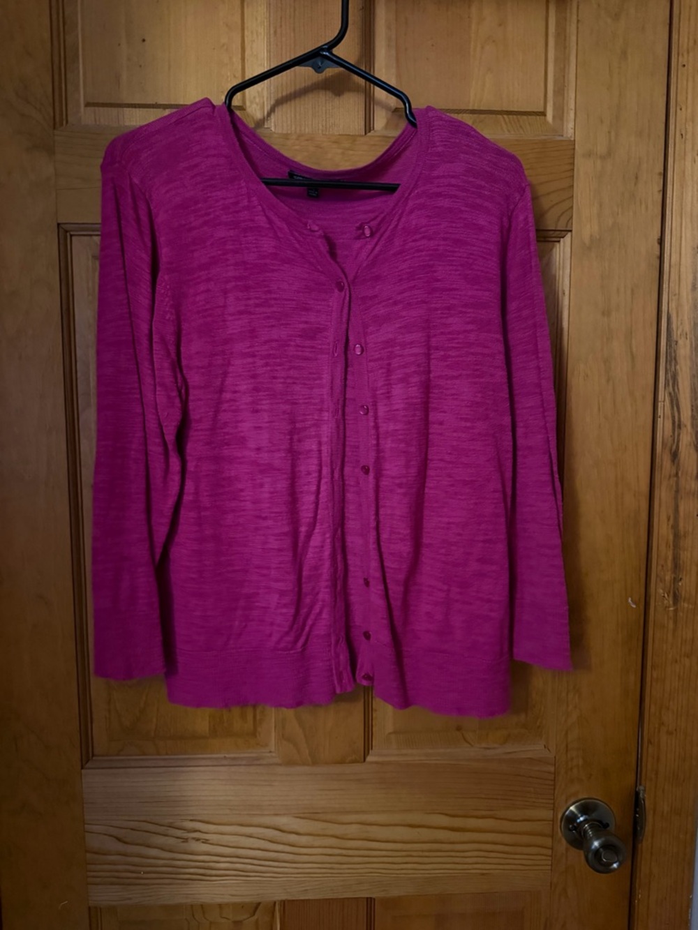 Cable & Gauge Fuchsia Button-Front Cardigan